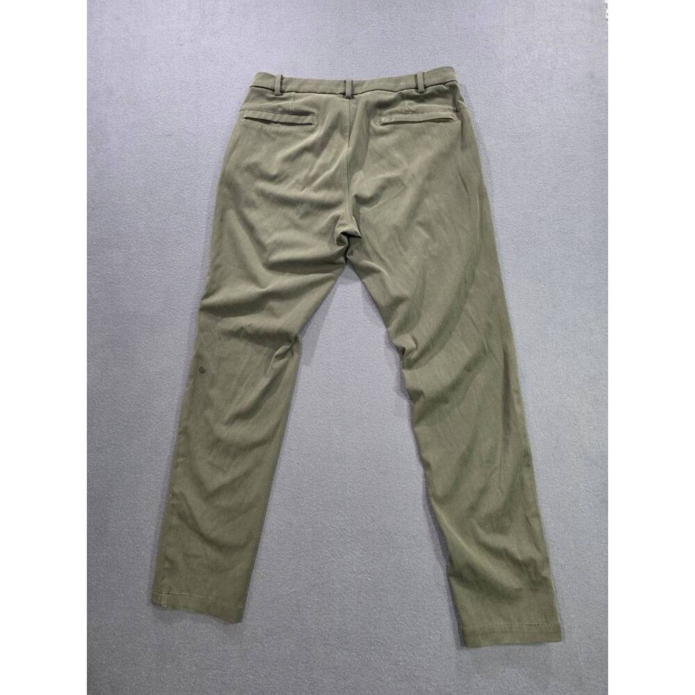 Lululemon ABC Slim Fit Ripstop Pants Mens Olive Green Army Trousers 32 A008934 - Picture 12 of 16